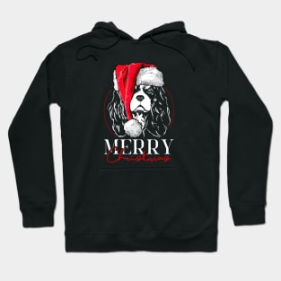 Funny Cavalier King Charles Spaniel Santa Merry Christmas dog mom Hoodie